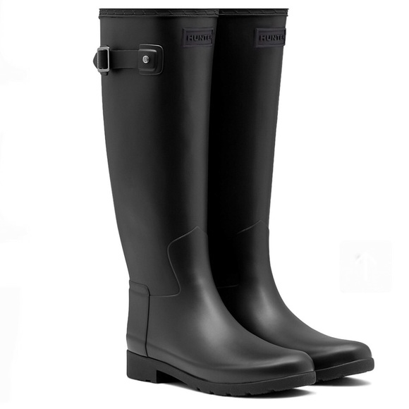 New Hunter Refine Tall Matte Black Wide Rainboots - Picture 10 of 12